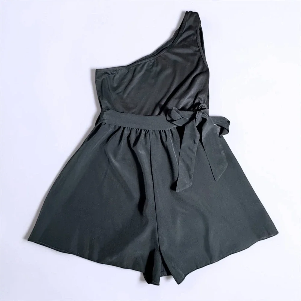 SHEIN Lot of 3 Black One Shoulder Romper Ribbed Colorful & Striped Tank Dress M - Picture 2 of 16